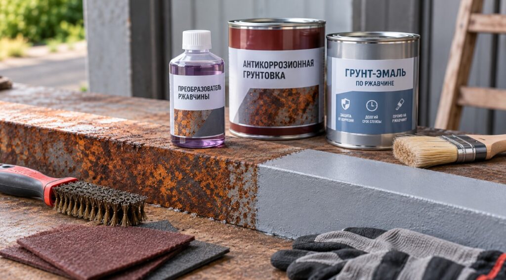 Обработка ржавой поверхности перед нанесением защитного покрытия